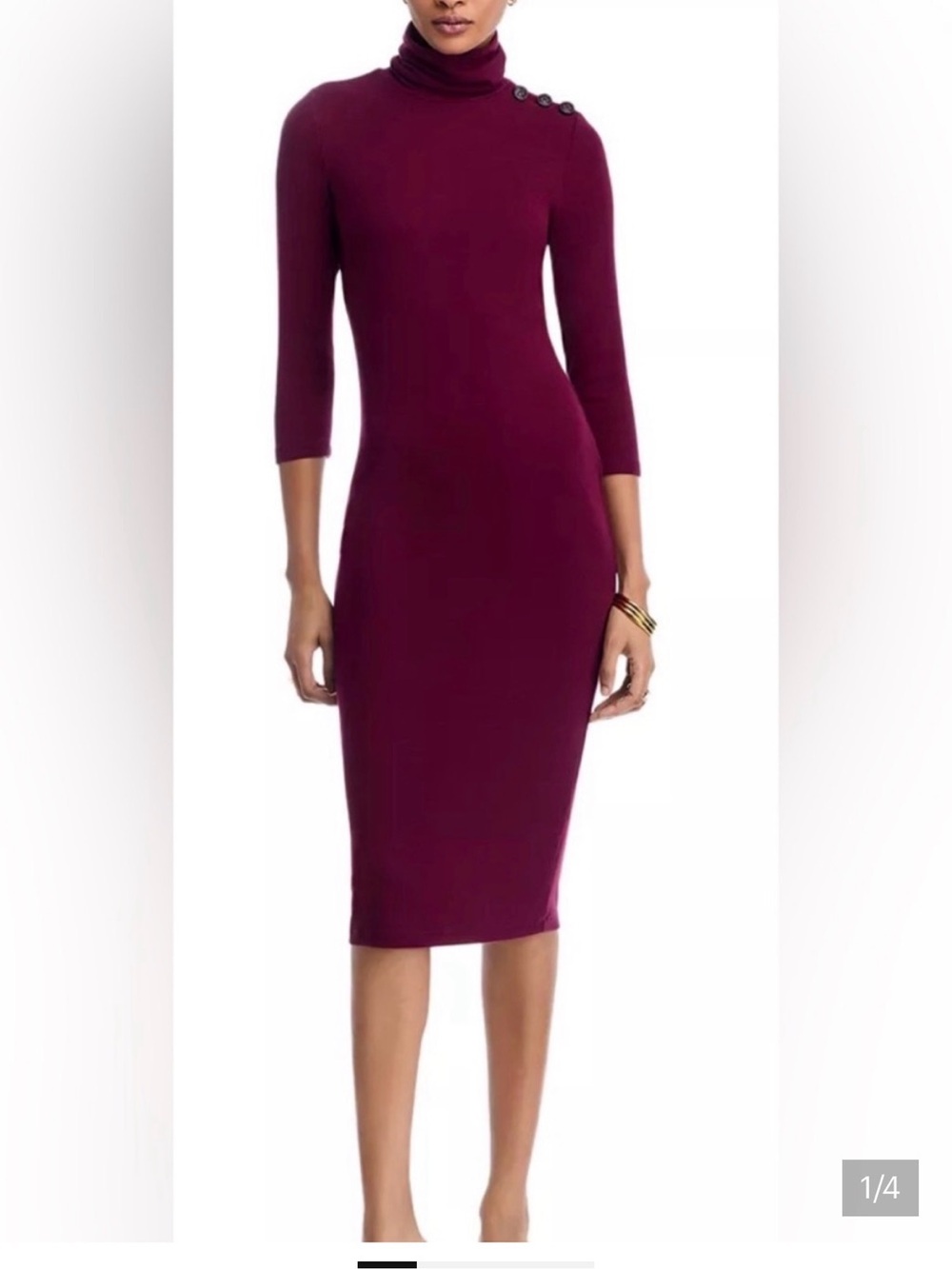 NWT: Larelle Mockneck Dress in Dark Port